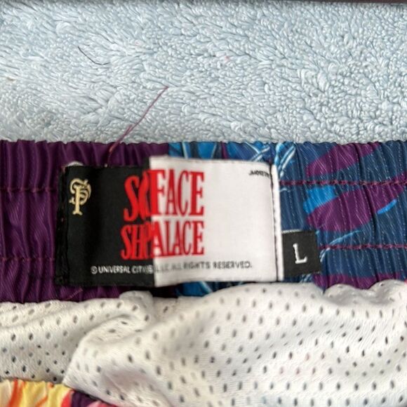 Scarface x Shoe Palace Limited Edition Manolo Manny Pink Tropical Swim Shorts - Picture 6 of 6